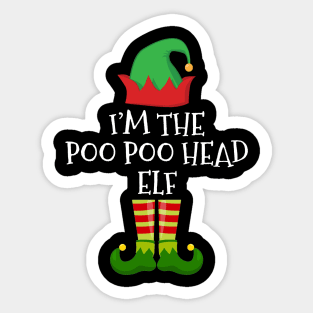 I am Poo Poo Head Elf Funny  Family Christmas Sticker